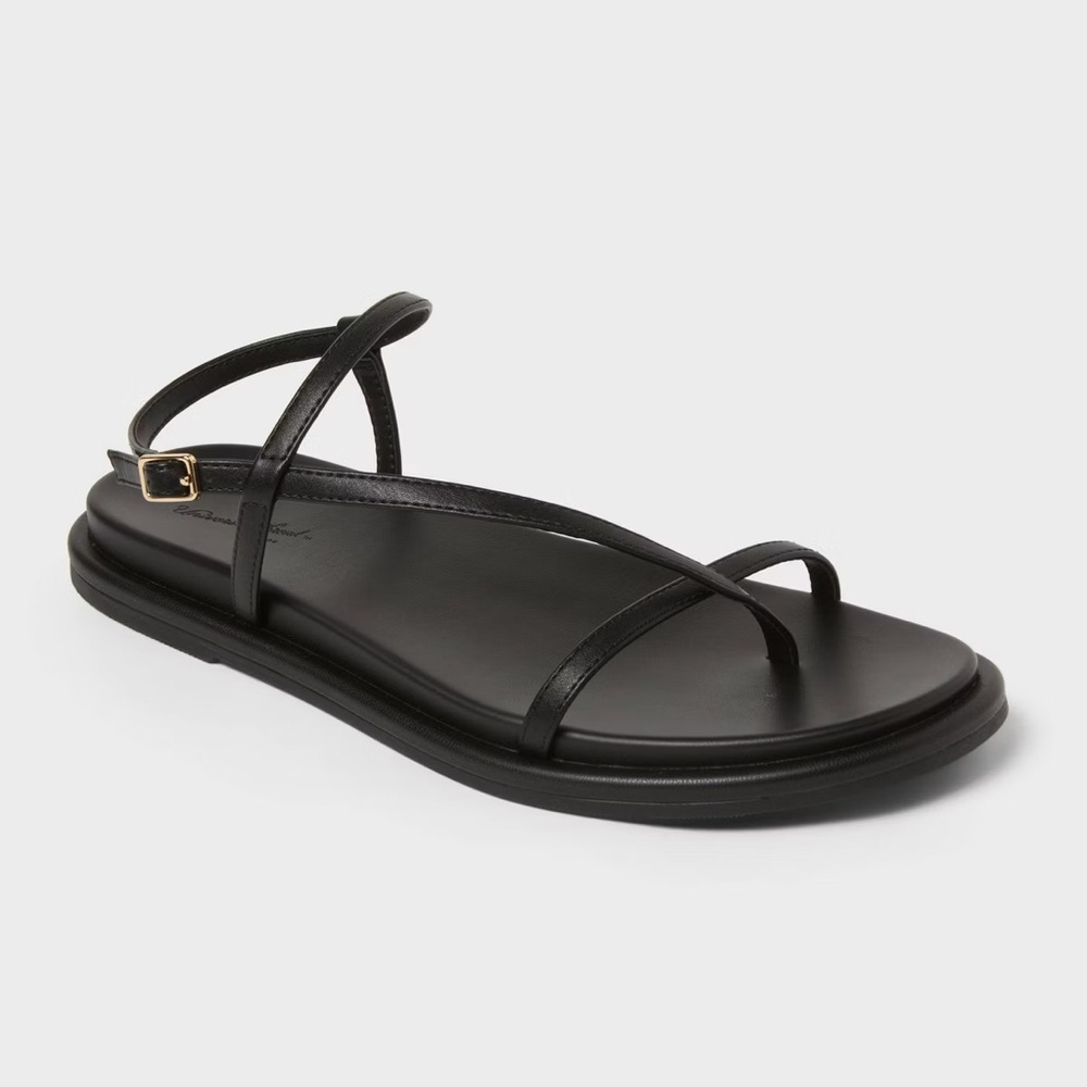 Universal thread faux leather Black Sandals